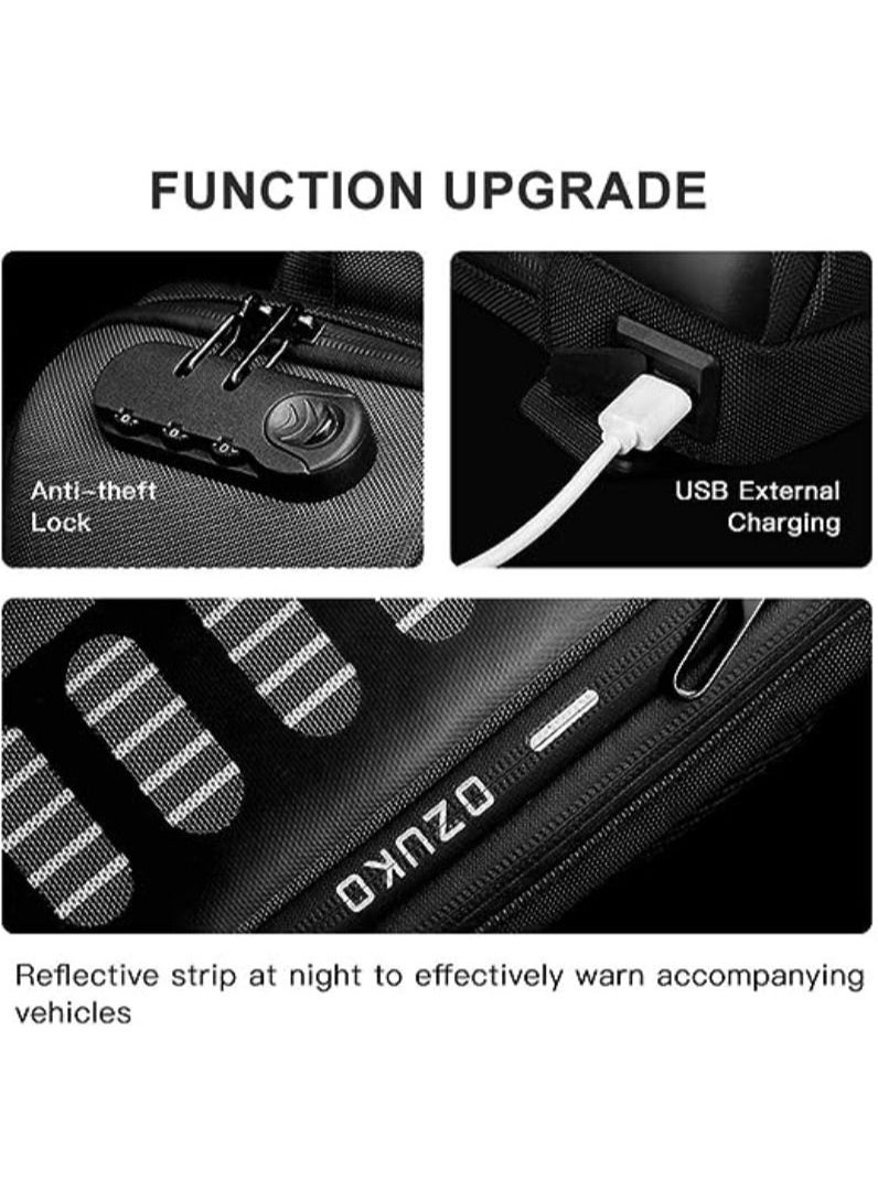 OZUKO - Anti Theft Sling Bag Shoulder Crossbody Backpack Waterproof Chest Bag with USB Charging Port Lightweight Casual Daypack - Image 1