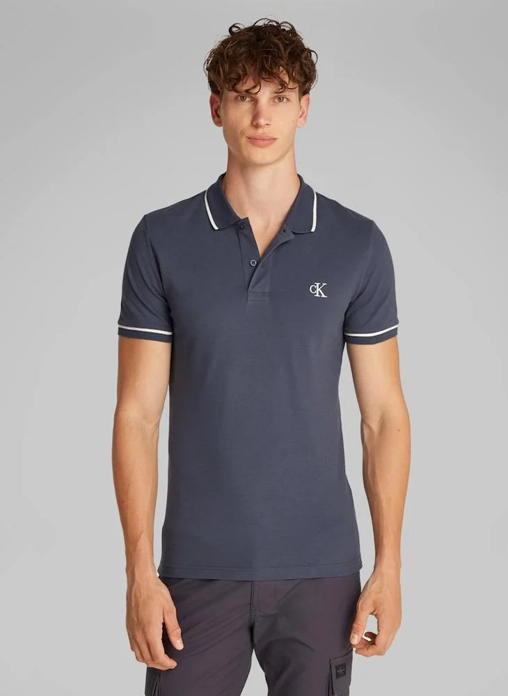 كالفن كلاين جينز Print Collared Neckline Polo Shirt