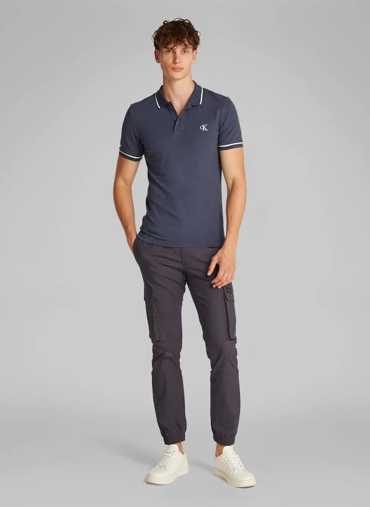 Calvin Klein Jeans Print Collared Neckline Polo Shirt