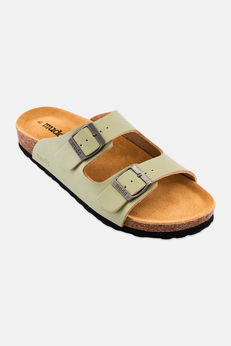 Mudd Women Slip On Cork Sandals, Olive - Image 1