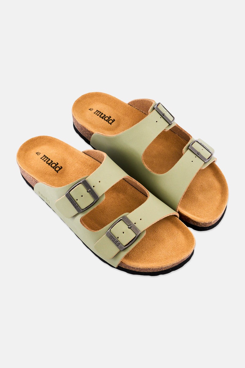 Mudd Women Slip On Cork Sandals, Olive - Image 4