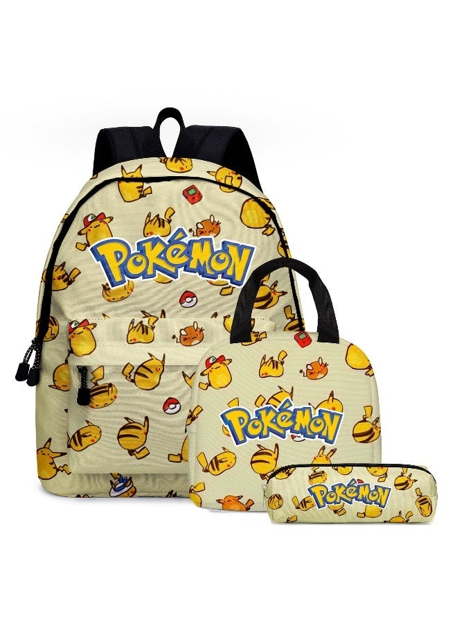 Cartoon Backpack Set - PokÃ©mon School Bag Set - Image 1