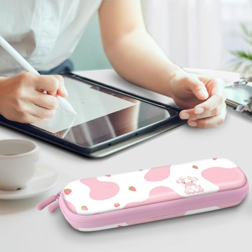 Fintie Holder Case for Apple Pencil Pro, Apple Pencil (USB-C / 1st / 2nd Generation), PU Leather Carrying Bag Sleeve Compatible with Pen, USB Cable, Samsung Stylus, Strawberry Cow - Image 5