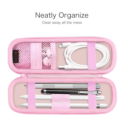 Fintie Holder Case for Apple Pencil Pro, Apple Pencil (USB-C / 1st / 2nd Generation), PU Leather Carrying Bag Sleeve Compatible with Pen, USB Cable, Samsung Stylus, Strawberry Cow - Image 3