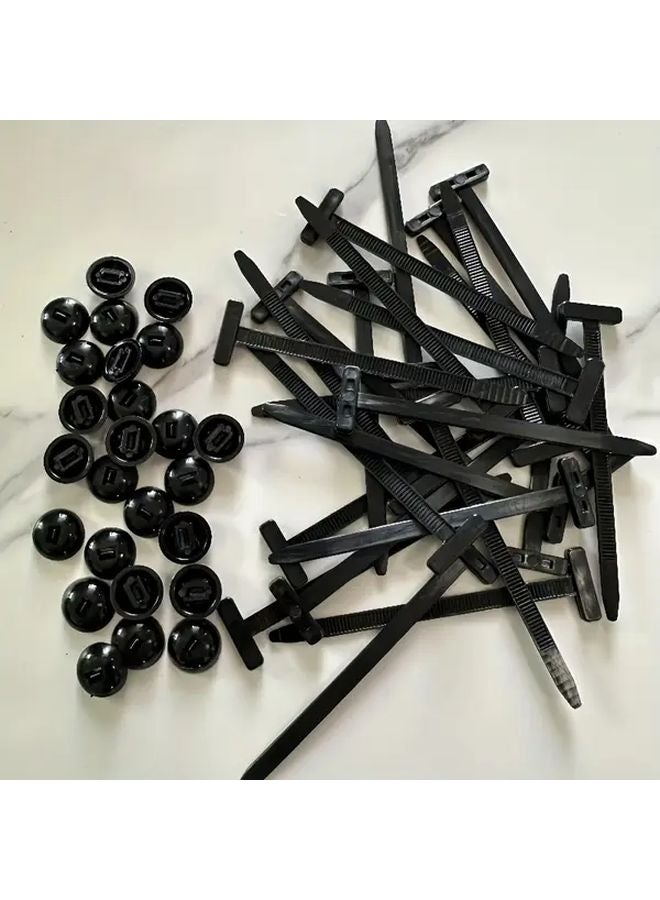 30pcs Heavy Duty Cable Ties UV Temperature Vibration Resistant Self Locking Black - Image 4