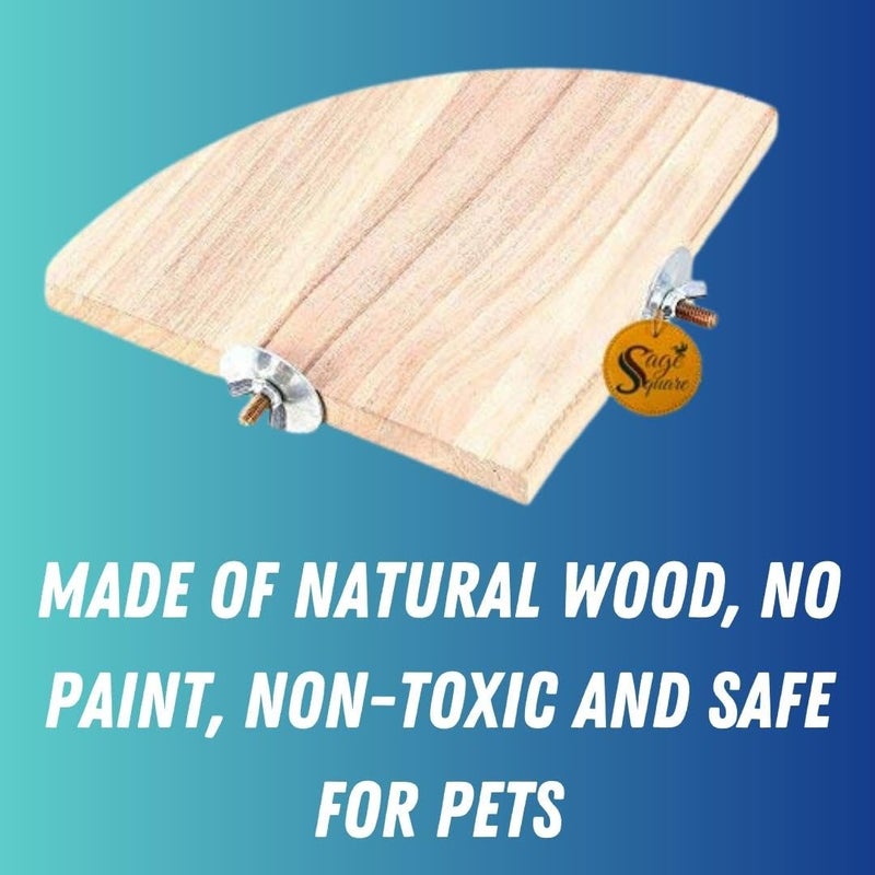 Sage Square Natural Wood Quarter Platform 4 Inche - A Perfect Perch and Playground for Your Feathered Friend,Promote Physical and Mental Well-Being, Create a Natural Habitat for Your Beloved Bird - Image 3