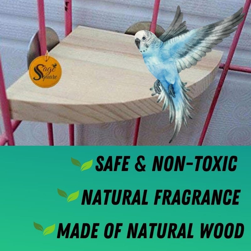 Sage Square Natural Wood Quarter Platform 4 Inche - A Perfect Perch and Playground for Your Feathered Friend,Promote Physical and Mental Well-Being, Create a Natural Habitat for Your Beloved Bird - Image 5