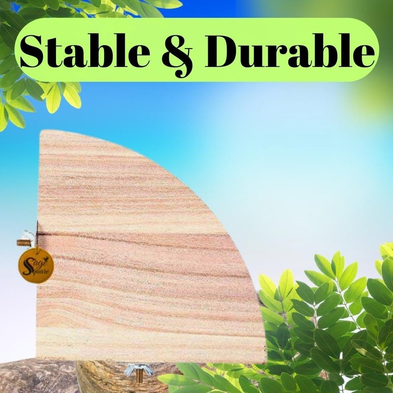 Sage Square Natural Wood Quarter Platform 4 Inche - A Perfect Perch and Playground for Your Feathered Friend,Promote Physical and Mental Well-Being, Create a Natural Habitat for Your Beloved Bird - Image 2
