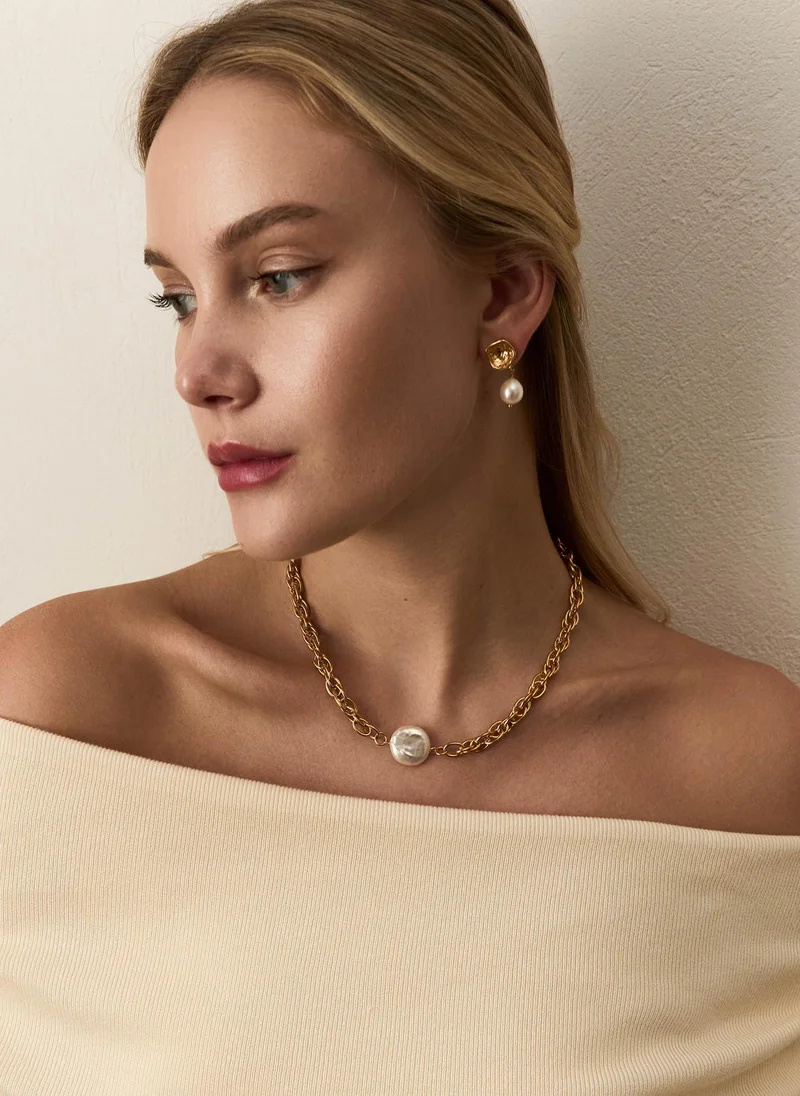 Lichi  Wide chain with a pearl for Women | Best Price UAE