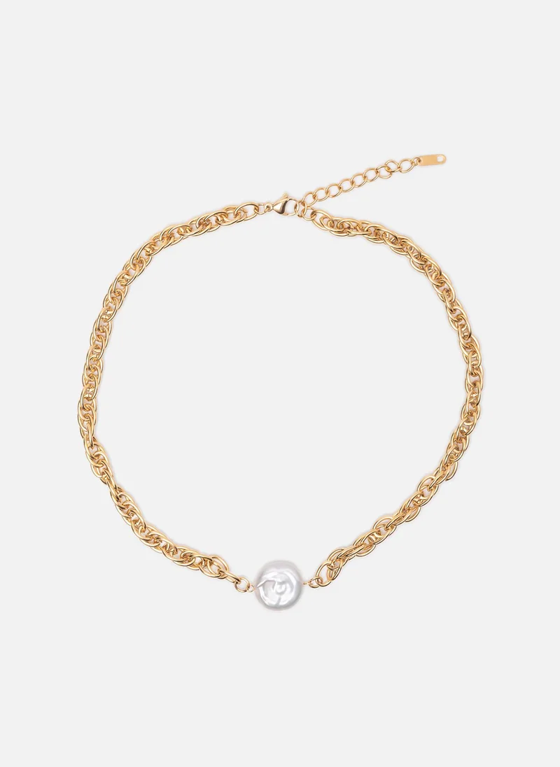 Lichi  Wide chain with a pearl for Women | Best Price UAE