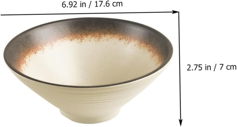 jojofuny Melamine Ramen Bowl and Soup Bowl Set, 2pcs Golden Color, Sturdy Food Serving Cereal and Noodle Container for Household Dining and Hot Pot Use - Image 2