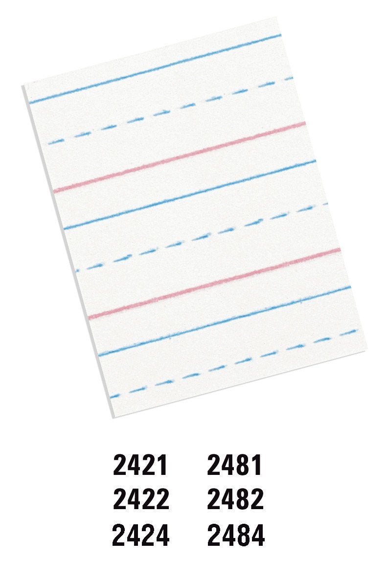 Pacon - PAC2482 Handwriting Paper, D'Nealian Grades 2&3 / Zaner-Bloser Grade 2, 1/2" x 1/4" x 1/4" Ruled 8" x 10-1/2", Ruled Short, 40 Sheets,White - Image 3