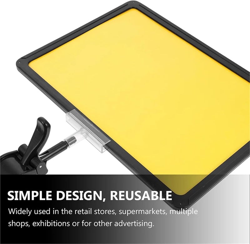 Sign Clips 4pcs A4 Ad Sign Holders with Erasable PVC Price Tags Adjustable 360 Degree For Sale Retail Display - Image 5