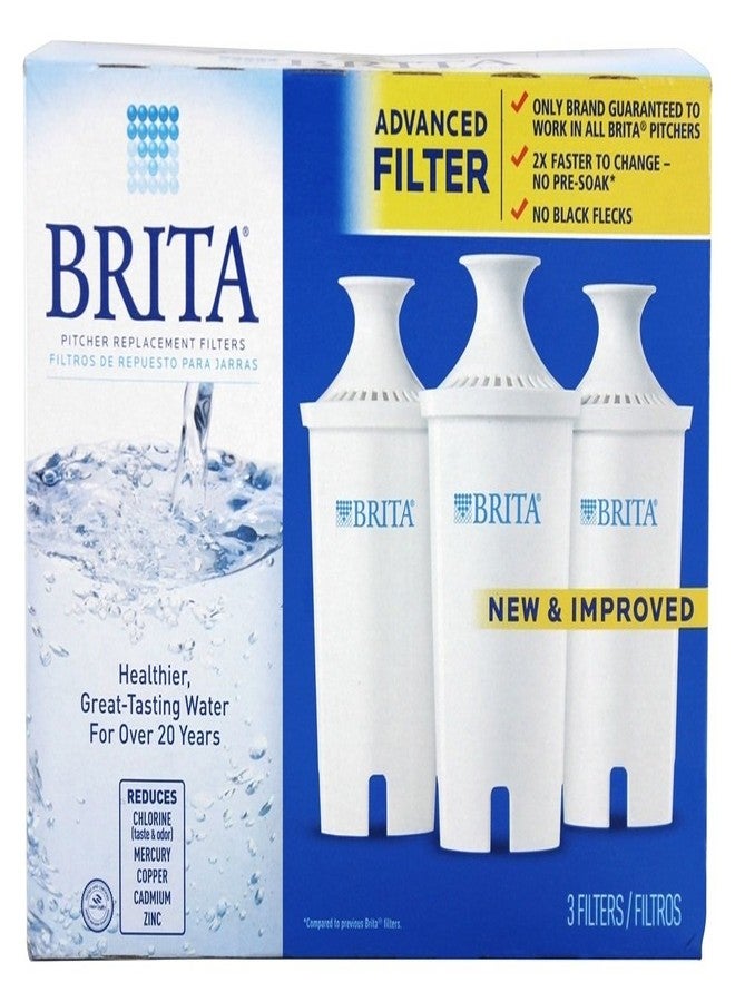 Brita Water Pitcher Replacement Filters, White 3 Filters - Image 2