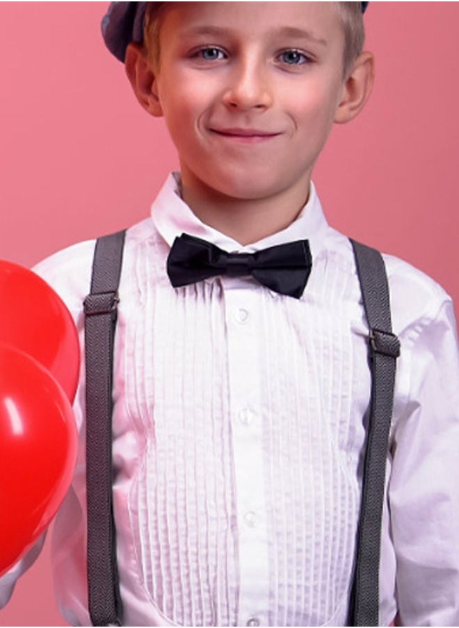 HAWAWA 4 Pack Kids Pre-Tied Bow Ties Classic Solid Color Polyester Slik Bow Tie Adjustable Neck Bowtie for Kids Wedding Party  - Image 5