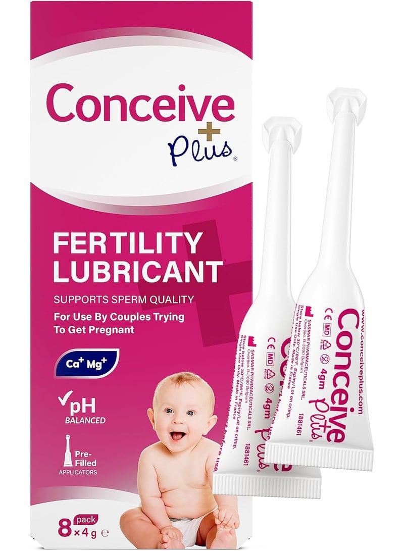 زيت التشحيم للخصوبة من كونسيف بلس - للنساء اللواتي يحاولن الحمل، 8 × 4 جرام من أدوات التطبيق المعبأة مسبقًا