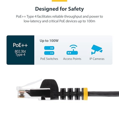StarTech.com 10 ft CAT6 Cable - Slim CAT6 Patch Cord - Gray Snagless RJ45 Connectors - Gigabit Ethernet Cable - 28 AWG - LSZH (N6PAT10GRS) - Image 5