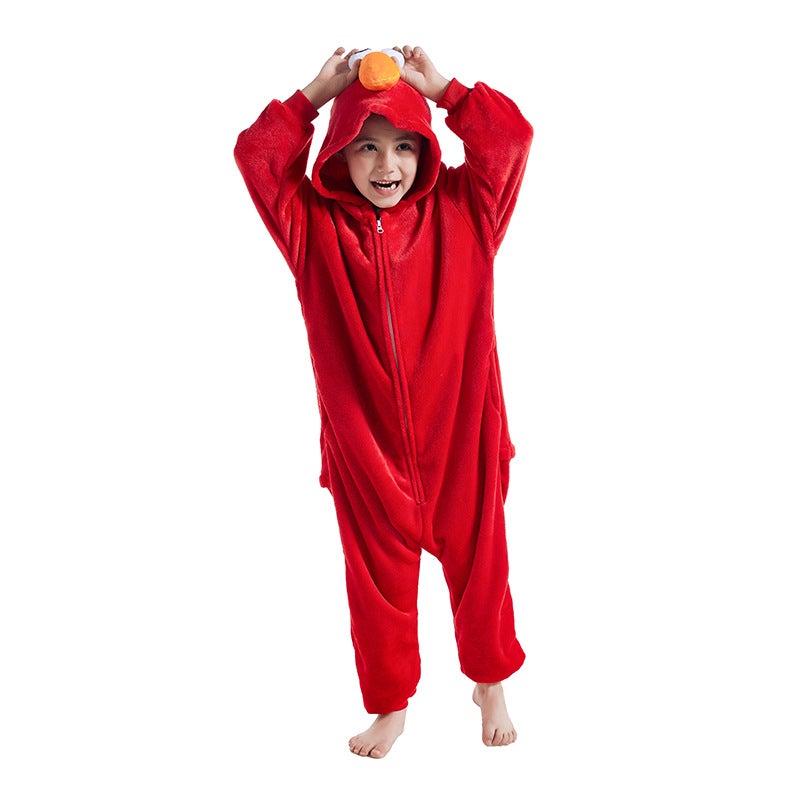 Supply Flannel King Kong Mary Cartoon Animal One-Piece Pajamas Zipper Sonic Home Clothes Children - Image 3