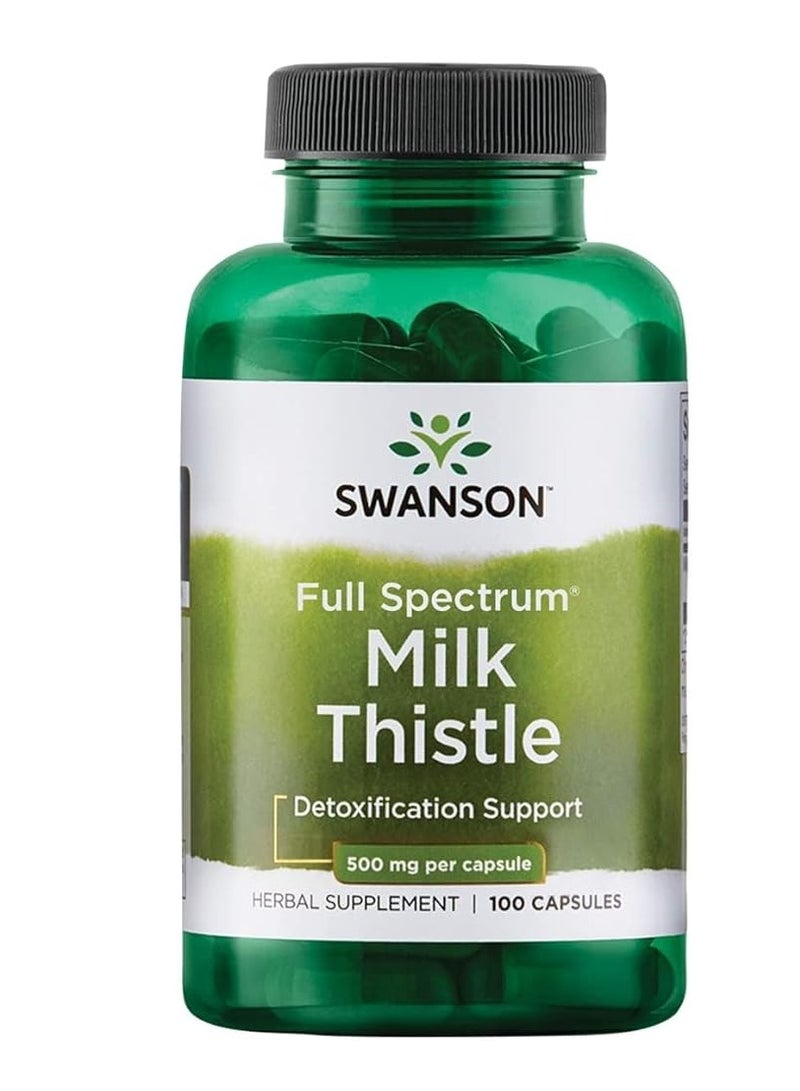 SWANSON Full Spectrum Milk Thistle 500mg 100 Vegan Capsules - Image 1