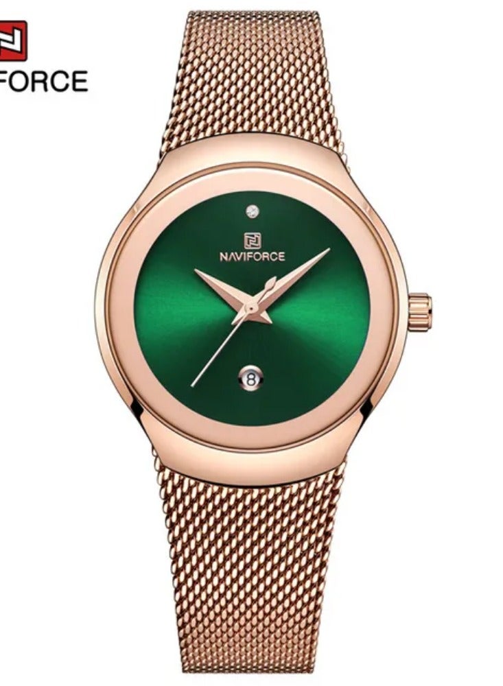 NAVIFORCE NAVIFORCE Women Watch Top Brand Luxury Ladies Wristwatch Stainless Steel Classic Original Mesh Bracelet Female Clock Gift 5004