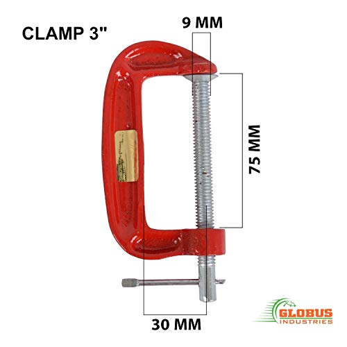 GLOBUS 410 Mini C OR G Clamp 3 INCH Set AND Measuring Tape 3 Mtr/12Feet/72 Inches (Pack Of 4) - Image 5