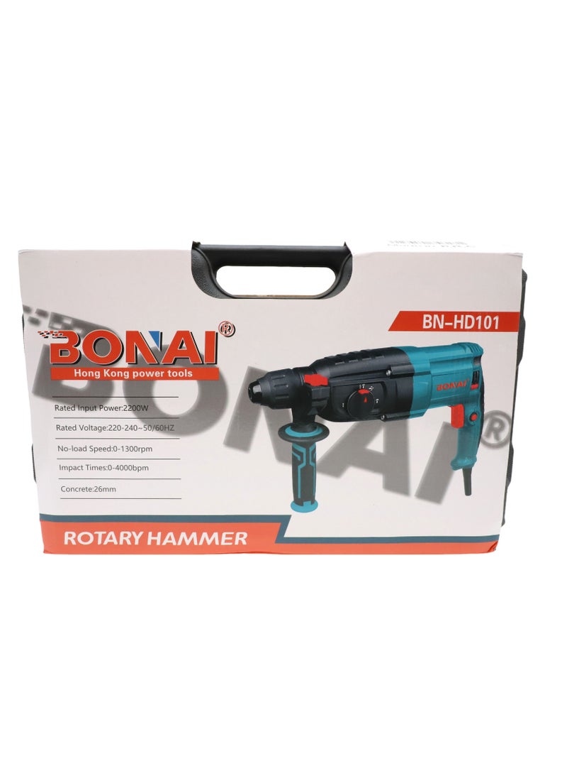 BONAI - Corded Rotary Hammer with Drill Attachments 2200w Concrete 26mm. - Image 1