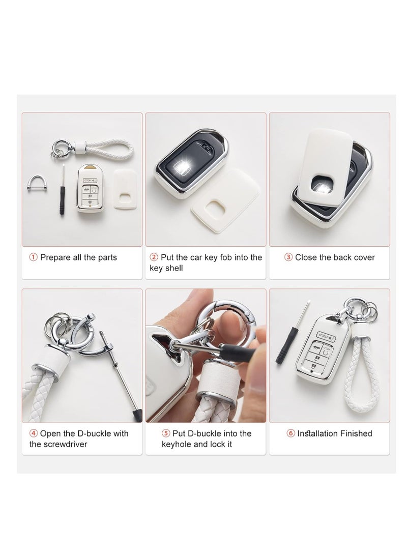 Zikra Key Fob Cover with Keychain for Land R0ver, Soft TPU Full Covers Protection Key Case Shell, Keys Fob Case, for Vogue Range Discovery Rover Sport - Image 5