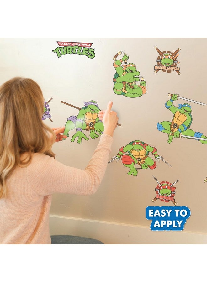 WALL PALZ Teenage Mutant Ninja Turtles Wall Decals - Set of 10 TMNT Vinyl Wall Sticker Bedroom Decorations - Peel and Stick Room Decor Red Green Blue Purple - Image 3