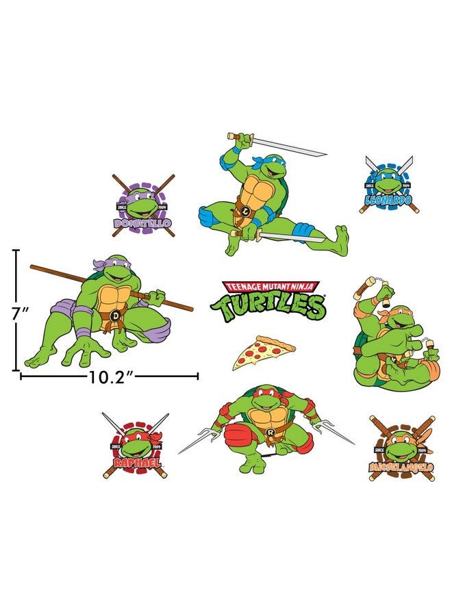 WALL PALZ Teenage Mutant Ninja Turtles Wall Decals - Set of 10 TMNT Vinyl Wall Sticker Bedroom Decorations - Peel and Stick Room Decor Red Green Blue Purple - Image 5