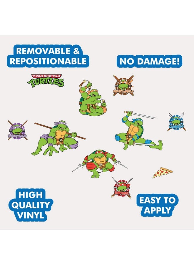 WALL PALZ Teenage Mutant Ninja Turtles Wall Decals - Set of 10 TMNT Vinyl Wall Sticker Bedroom Decorations - Peel and Stick Room Decor Red Green Blue Purple - Image 2