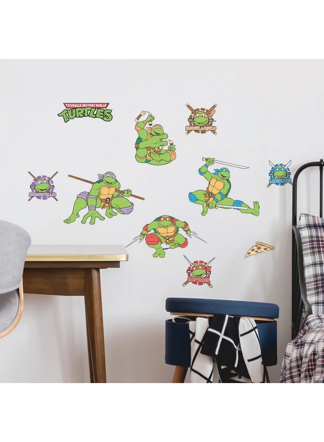 WALL PALZ Teenage Mutant Ninja Turtles Wall Decals - Set of 10 TMNT Vinyl Wall Sticker Bedroom Decorations - Peel and Stick Room Decor Red Green Blue Purple - Image 1