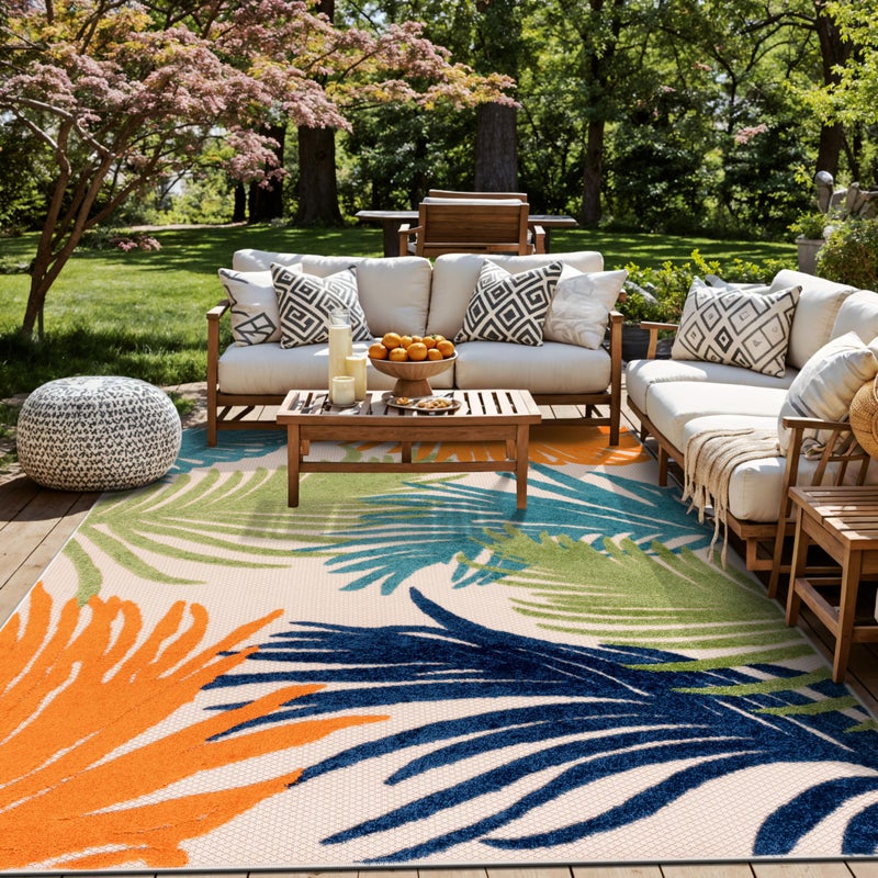 Rugshop Rugshop Lucca Contemporary Floral IndoorOutdoor Area Rug 5 x 7 Multi