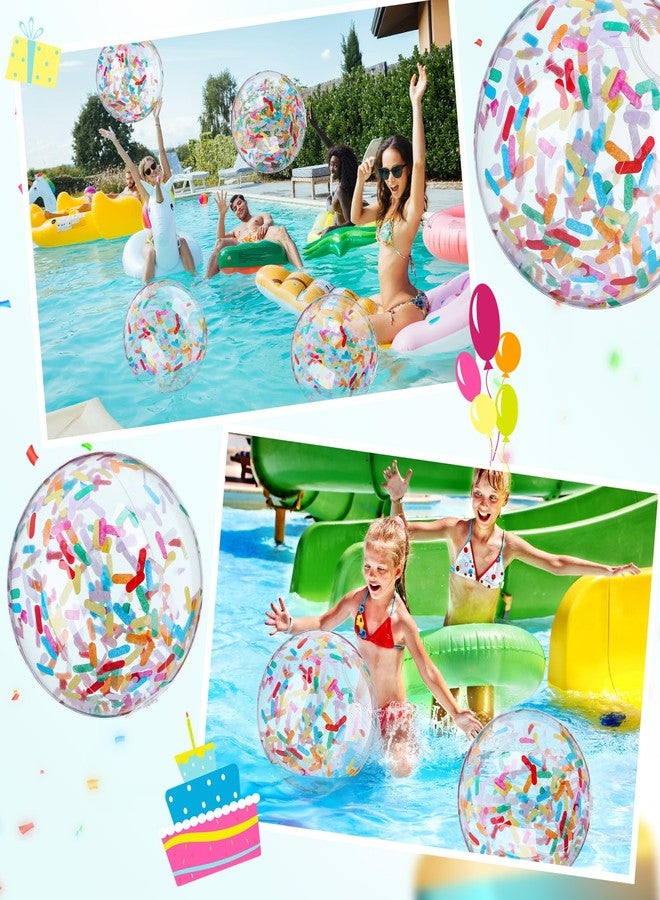 Civaner 10 Pcs Inflatable Glitter Beach Balls 16 Inch Sparkly Confetti Pool Balls for Party Decorations Blow up Balloon Toys for Birthday Summer Fall Halloween Wedding Christmas(Colorful) - Image 3