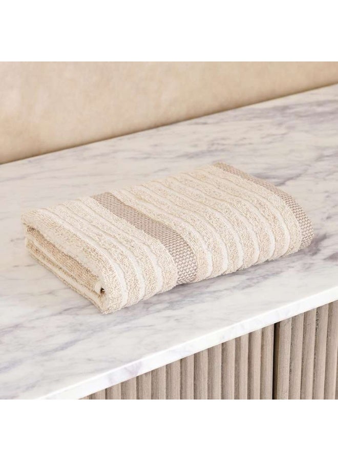Pan Home Serene Linen Stripe Terry Hand Towel - Linen - Image 2