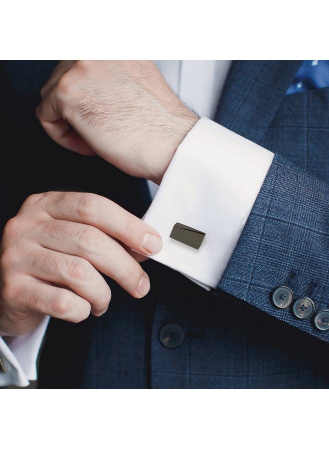 Merit Ocean Black Classic Cufflinks For Men Stainless Steel Wedding Business Gifts - Image 2