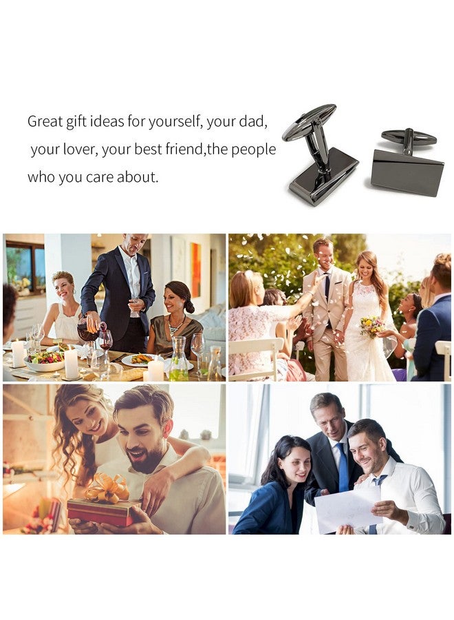 Merit Ocean Black Classic Cufflinks For Men Stainless Steel Wedding Business Gifts - Image 4