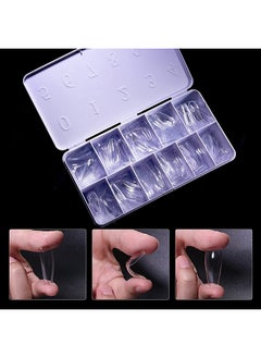 brunson False Nail Tips Soft Gel C-Curved Clear Medium Coffin 550 Pieces BTMC500  - Image 4