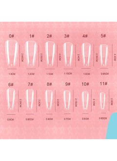 brunson False Nail Tips Soft Gel C-Curved Clear Medium Coffin 550 Pieces BTMC500  - Image 3