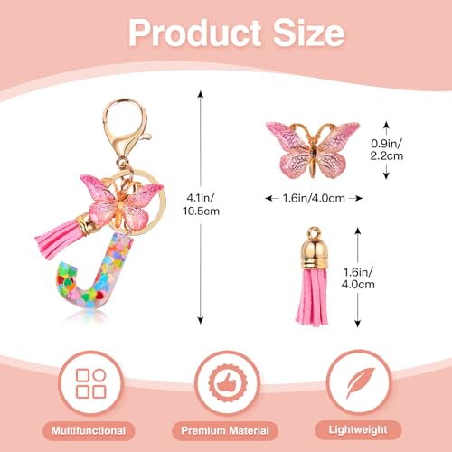 Lingdeer Personalized Makeup Bag with Initial Keychain, Custom Initial Monogram Small Travel Cosmetic Toiletry Bag, Birthday Gifts for Women Bridesmaid Teacher (J) - Image 4