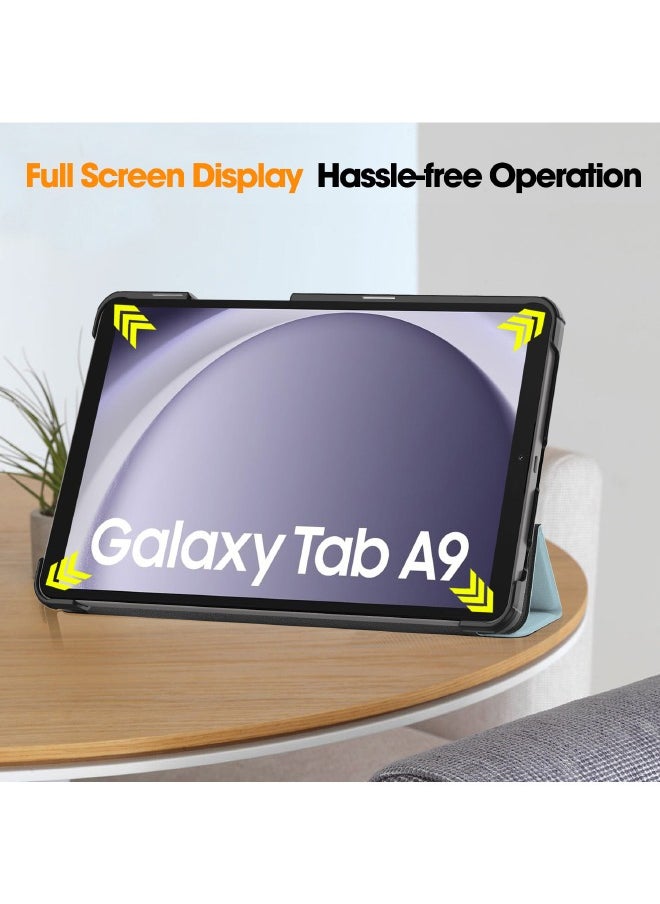 Generic - Samsung Galaxy Tab A9 Cover, Tri-Fold Smart Tablet Case, Multi-Viewing Angles Stand Hard Shell Folio Case Cover with Auto Wake Sleep for Samsung Galaxy Tab A9 8.7 inch 2023 (Unicorn) - Image 1