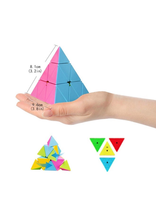 Mayatra Cube Combos Stickerless Pyramid Cube 3x3 Speed Triangle Pyraminx Puzzle Cube