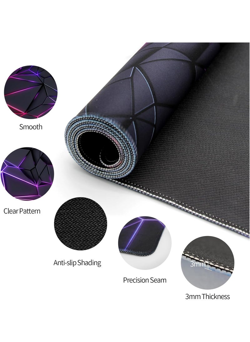 Large Mouse Pad Extended Gaming Non-Slip Rubber Base Office Desk Keyboard Mouse Pads Black - Image 5