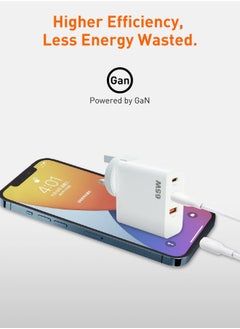 PD 65W GaN Charger Dual Type C Charger , 1 QC 3.0 Laptop Wall Charger GaN Fast Charger for Macbook Laptop Cell Phone Watch Compatible with Samsung Xiaomi iPhone iPad Realme Huawei - pzsku/Z1018ABDF34081A64D949Z/45/_/1719660519/442b063b-3448-46a5-92d9-a4fafb8e7e61