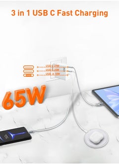 Xoopla PD 65W GaN Charger Dual Type C Charger , 1 QC 3.0 Laptop Wall Charger GaN Fast Charger for Macbook Laptop Cell Phone Watch Compatible with Samsung Xiaomi iPhone iPad Realme Huawei  - Image 4