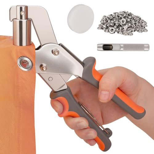 ppkbbeb 500Pcs 3/8Inch ID Grommet Tool Kit, Tarp Grommet Eyelet Tool Kit for Fabric with 10mm ID Grommets, Manual Grommet Press Fabric Hole Punch Tool for Tarp, Fabric, Banner and Canvas - Image 1