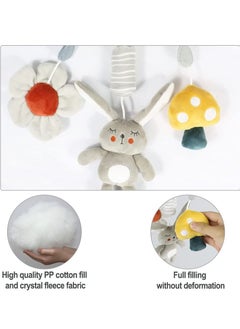 نيبمينينت Baby Hanging Rattles Toys Activity Rabbit Plush Animal Wind Chime Sensory Toy with BB Squeaker Safety for Newborn Babies Toddlers Shower Gift  - Image 4