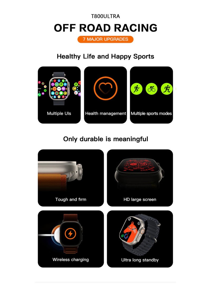 BSNL - BSNL 12IN1 Unisex Ultra 2 Smart Watch 49mm with 9 Straps+ Watch Case 2.20 Inch AMOLED DISPLAY Bluetooth Calling Health and Sports Smartwatch Multicolour - Image 1