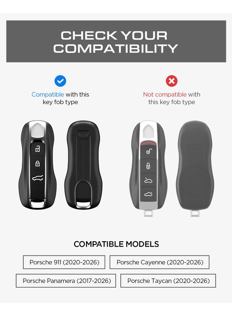 Spigen Porsche Key Fob Cover [Titanium Hinge-Free Carabiner & Vintage Racing Aesthetic] Cayenne Panamera Taycan 911 Protective Hard Shell Keyfob Anti-Scratch Accessories Smart Key Ring Keychain - Image 2