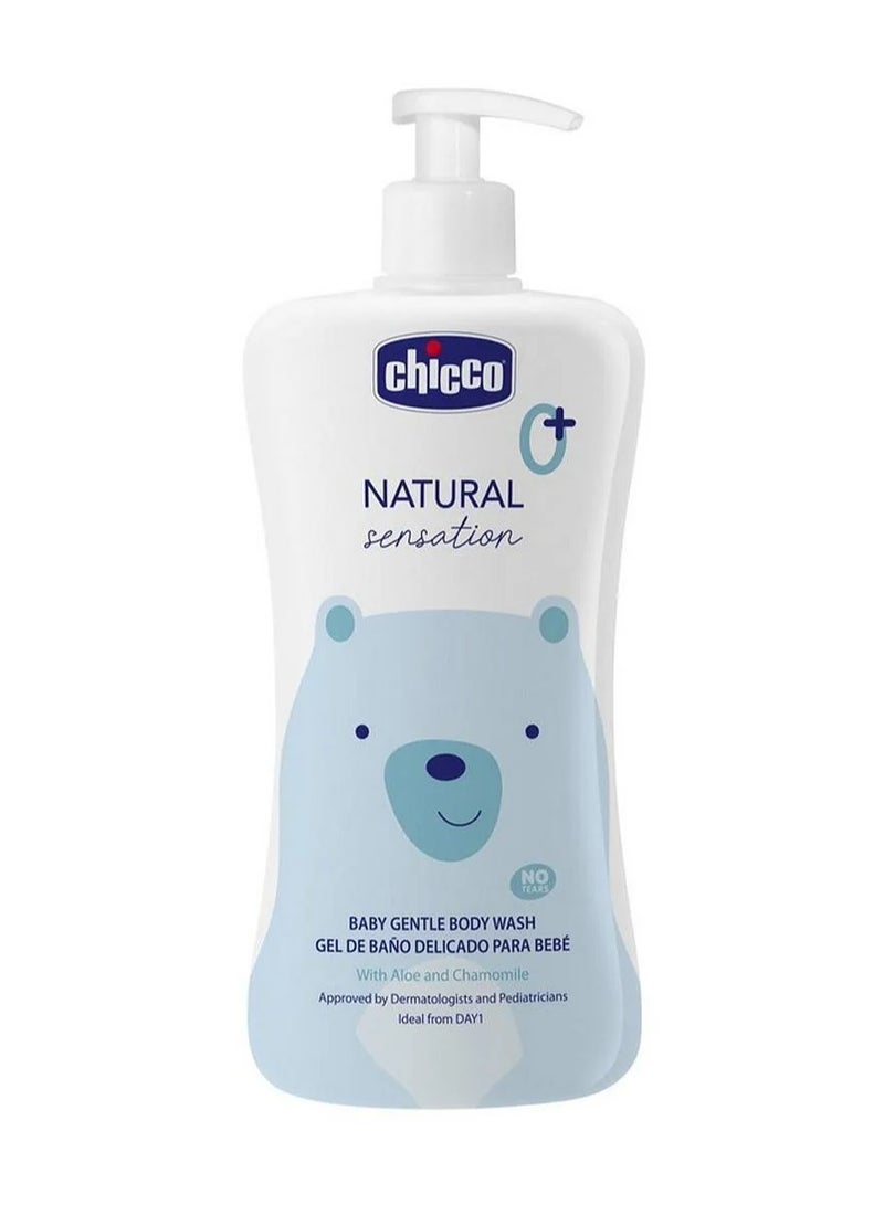 Chicco Natural Sensation Baby Gentle Body Wash, Scented, Contains Moisturizing Substances, Nourish Skin, 0 Months+ - 500mL