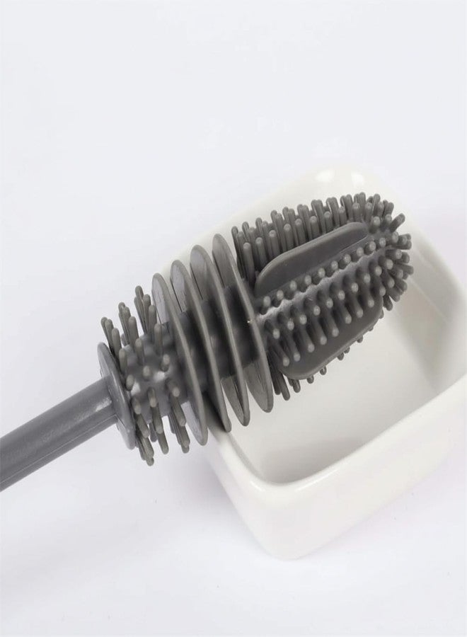 KBS Bottle Cleaning Brush Silicone Long Handle for Water Bottle Narrow Neck Containers Vase and Glass Sports Bottle Cleaner for Home and Kitchen Accessories Item Products (28-CM-Grey-Brush-Silicone) - Image 5